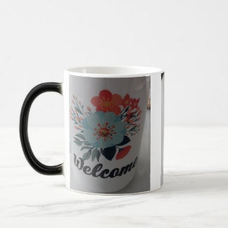 Mágica Bem-vindo caneca floral vintage