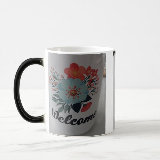 Mágica Bem-vindo caneca floral vintage (Esquerda)
