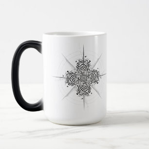 Mágica Bússola de Caligrafia Abstrata - Caneca de Cerâmic