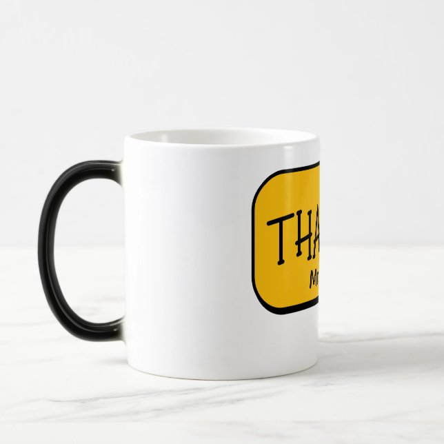 Mágica Caneca Amarela Divertida de Agradecimento (Esquerda)