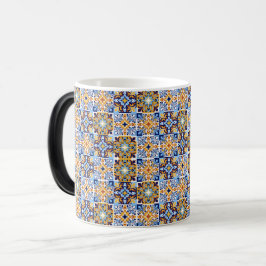 Mágica Caneca azul e marrom do Mediterrâneo