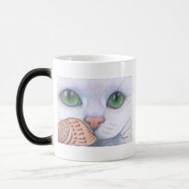 Mágica Caneca branca do gato e do caracol