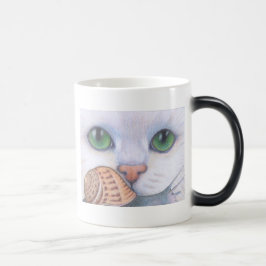 Mágica Caneca branca do gato e do caracol