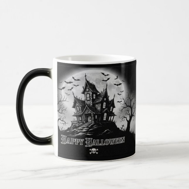 Mágica Caneca Casa Assombrada Monocromática (Esquerda)