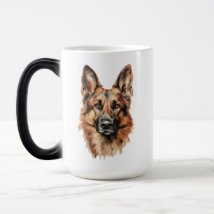 Mágica Caneca com Acabamento Preto e Retrato de Pastor Al