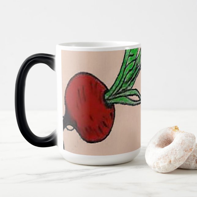 Mágica Caneca com um desenho de rabanete (Com Donut)