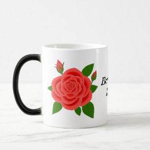 Mágica Caneca da Mãe do Dia das Mães Rosa Vermelha