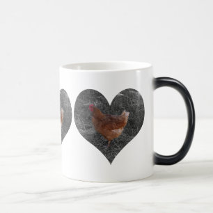 Mágica Caneca dada forma coração da galinha
