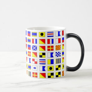 MÁGICA CANECA DAS BANDEIRAS DE SINAL DO NAVIO DE