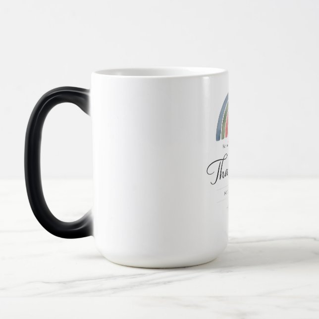 Mágica Caneca de agradecimento ao professor Arco-íris Nem (Esquerda)