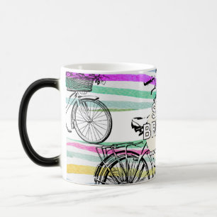 Mágica caneca de alegria de andar de bicicleta com ditado