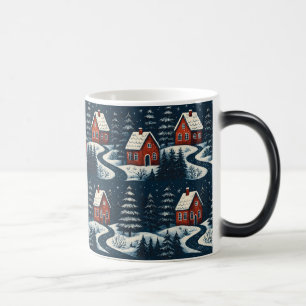 Mágica Caneca de Cabana de Inverno Aconchegante com Arte