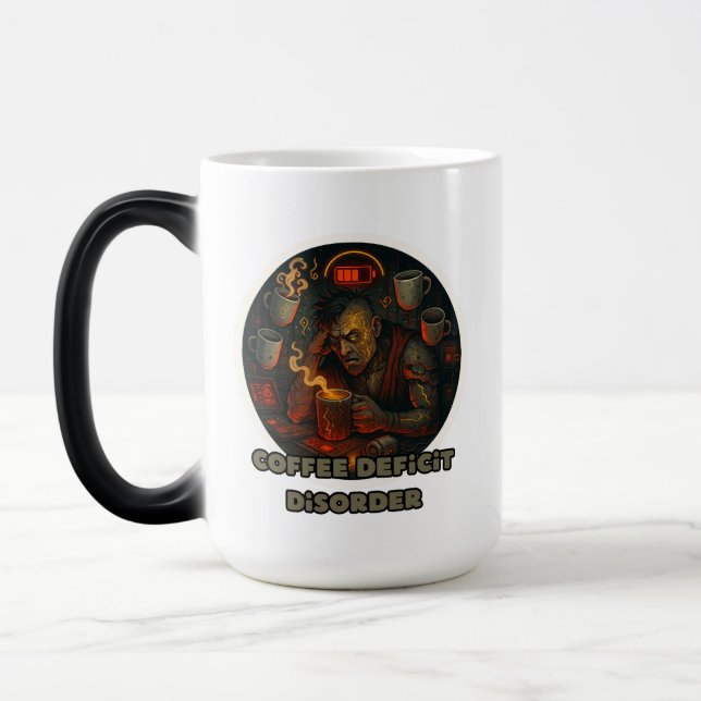 Mágica caneca de café com bateria baixa engraçada (Esquerda)