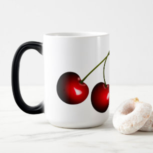 Mágica Caneca de Café com Cerejas Vermelhas