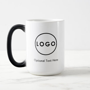 Mágica Caneca de Café com Logotipo da Marca Negra Branca 
