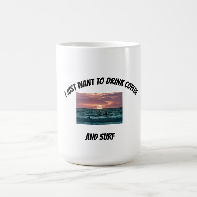 Mágica Caneca de café de amante do surfe (Center)