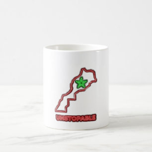 Mágica Caneca de Café de Cerâmica Neon Mapa de Marrocos I
