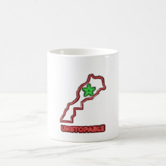 Mágica Caneca de Café de Cerâmica Neon Mapa de Marrocos I