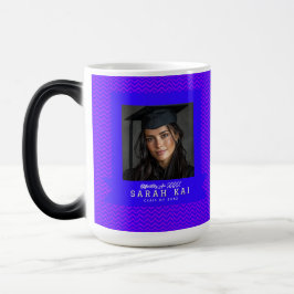 Mágica Caneca de Café de Graduação com Padrão de Chevron 