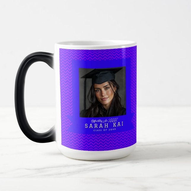 Mágica Caneca de Café de Graduação com Padrão de Chevron  (Esquerda)