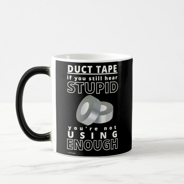 Mágica caneca de café engraçada "DUCT FITA... 2" (Esquerda)