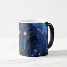 Caneca de Café Espírito Místico Neon Lobo Alfa Bri