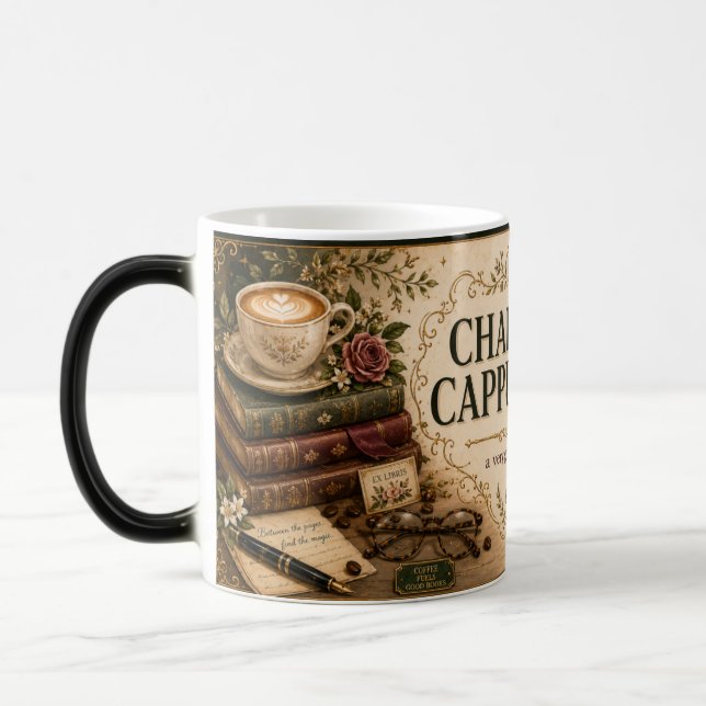 Mágica Caneca de Café Literária Capítulo & Cappuccino par (Esquerda)