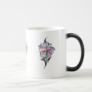 Mágica caneca de cerâmica com transformação de orquídea