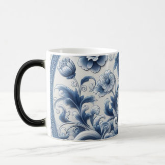 Mágica Caneca de Cerâmica Floral Vintage | Botânica Azul
