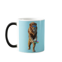 Caneca de Disc Golf Leão Engraçado