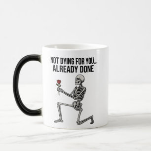 Mágica Caneca de Esqueleto com Rosa de Humor Negro Engraç