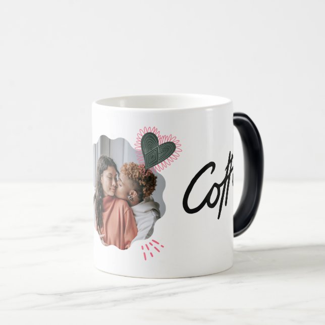 Mágica Caneca de Foto de Casal Romântico (Frente Esquerda)