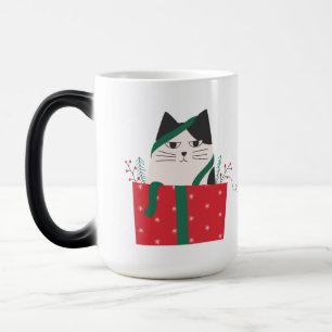 Mágica Caneca de Gato de Natal Meowy – Caneca Divertida e