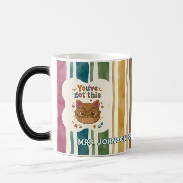 Mágica Caneca de Gato Personalizada para Professores | No (Esquerda)