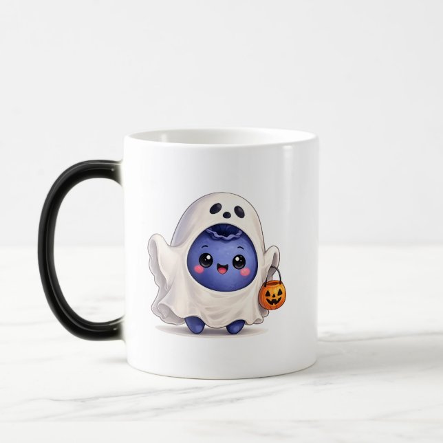 Mágica Caneca de Halloween de Fantasma Fofo (Esquerda)