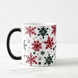 Mágica Caneca de Luxo Pérola com Padrão de Floco de Neve 