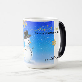 Mágica Caneca de Natal da família personalizada com bonec
