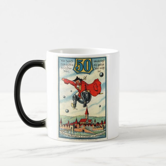Mágica Caneca de nota de banco Notgeld de 50 Pfennig vint (Esquerda)