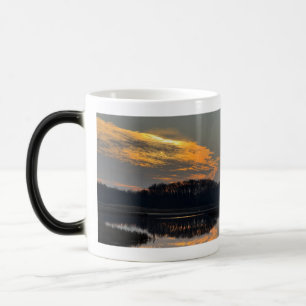 Mágica Caneca de Reflexo da Paisagem Aquática do Pôr do S