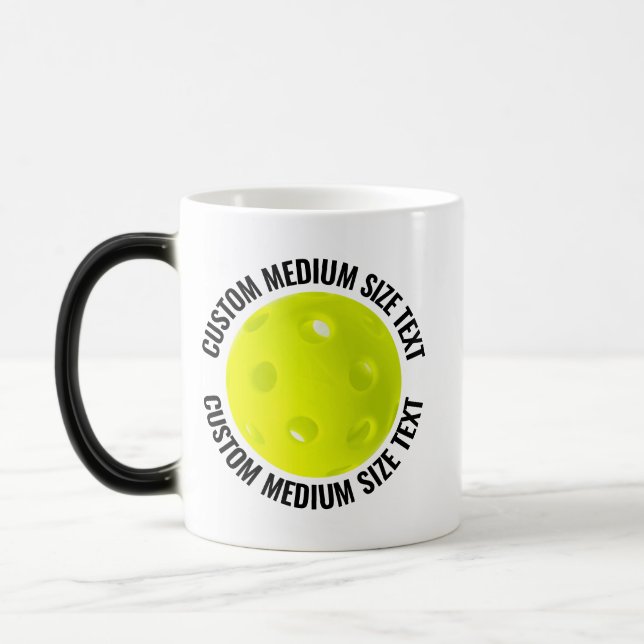 Mágica Caneca de Texto Médio & Pickleball 11oz Personaliz (Esquerda)