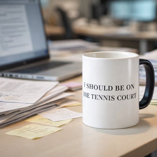 Mágica Caneca Divertida de Ténis - Eu Deveria Estar no Ca (Criador carregado)
