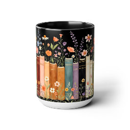 Mágica Caneca Floral Amante de Livros