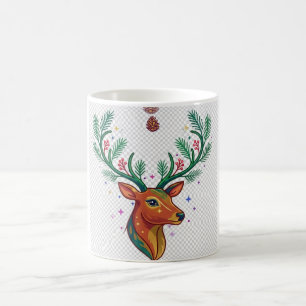 Mágica Caneca Floral com Monograma de Natal Elegante Letr