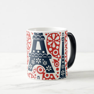 Mágica Caneca Floral Folclórica de Paris com Mudança de C