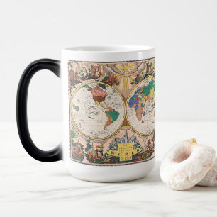 Mágica Caneca Morfêutica Mapa Mundial Vintage – Magia Ant