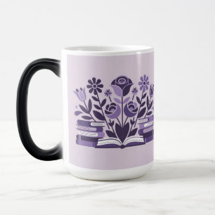 Mágica Caneca Mórfica Amantes de Livros Flores