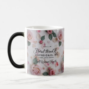 Mágica Caneca Mórfica de Cor de Linha Floral   Rosa Suave
