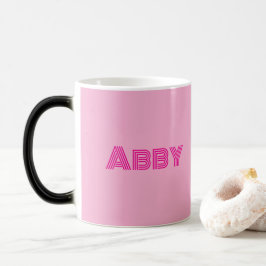 Mágica Caneca Mórfica de Texto Rosa