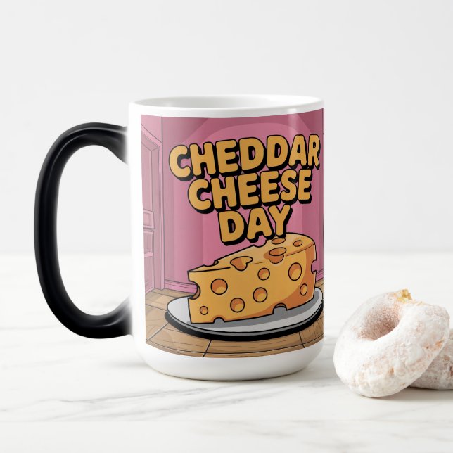 Mágica Caneca Mórfica Dia do Queijo Cheddar (Com Donut)
