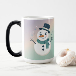 Mágica Caneca Mórfica Homem de Neve Brilhante Lavanda Azu